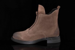 Damskie Botki Sztyblety Na Suwak S.BARSKI CR42-159 Brąz/Khaki