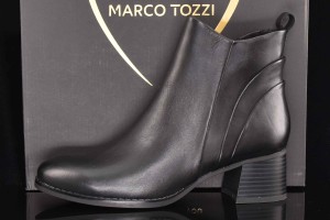 Botki Damskie Za Kostkę Niski Obcas MARCO TOZZI 2-25348-43-001 Czarny