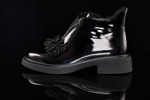 Damskie-Botki-Naturalna-Skora-Lakierowana-Na-Suwak-z-Piekna-Ozdoba-SALA-SAG2414-Czarny