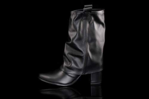 Damskie-Botki-Wywijana-Cholewka-Wygodny-Obcas-EXQUISITE-1546-Czarny-