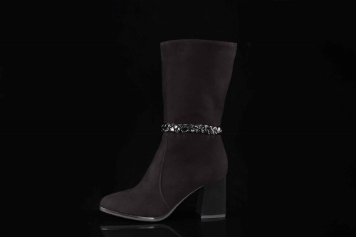 Niezwykle-Kobiece-Botki-Kozaki-3/4-Zamsz-Naturalny-Wygodny-Obcas-SALA-20630/21-