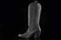 Damskie-Botki-Kowbojki-Haftowana-Dluga-Cholewka-Skora-Naturalna-EXQUISITE-1595-Czarny-