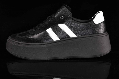 Damskie-Sneakersy-Na-Grubej-Podeszwie-Naturalna-Skora-KARO-W-20674-1709-F-Czarny-