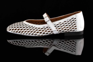 Przewiewne Eleganckie Ażurowe Baleriny Skóra Naturalna BOMBONELLA G064/24-02855 Biały