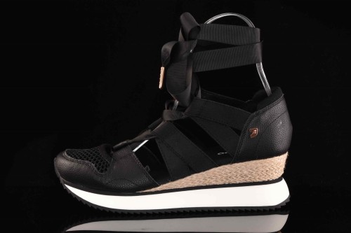Hiszpanskie-Damskie-Sneakersy-Sandaly-Wiazane-Wokol-Kostki-GIOSEPPO-72193-Muir/Czarny-
