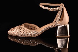 Hiszpańskie Eleganckie Ażurowe Skórzane Sandały Na Komfortowym Obcasie GIOSEPPO 73647 Sarkad/Beż/Różowe Złoto