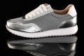 Damskie Sneakersy  Półbuty Sportowa Elegancja S.BARSKI LR51-847 Srebrny-