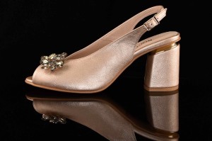 Eleganckie Sandały z Kamieniami BOCCATO 960 ZŁOTO RIMINI