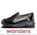 Wsuwane-Polbuty,-Mokasyny-Damskie-Czarna-Elegancja-I-Lekkosc-WONDERS-A-4402-LACK-i-NEGRO/Czarny-