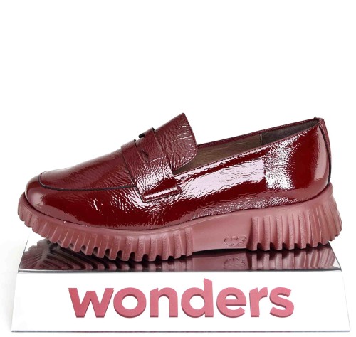 Wsuwane-Polbuty,-Mokasyny-Damskie-Burgundowa-Elegancja-I-Lekkosc-WONDERS-A-4402-LACK-i-VINO/Bordo/Burgund-