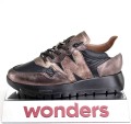 Komfortowe-Damskie-Hiszpanskie-Sneakersy-Krotkie-WONDERS-A-2491-ELVIN-PLOMO/NEGRO/ORO/Czarny/Miedz-