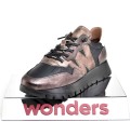 Komfortowe-Damskie-Hiszpanskie-Sneakersy-Krotkie-WONDERS-A-2491-ELVIN-PLOMO/NEGRO/ORO/Czarny/Miedz-1