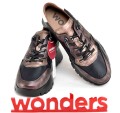 Komfortowe-Damskie-Hiszpanskie-Sneakersy-Krotkie-WONDERS-A-2491-ELVIN-PLOMO/NEGRO/ORO/Czarny/Miedz-5