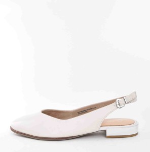 Skórzane Baleriny z Odkrytą Piętą Klasyczna Elegancja i Komfort  Marco Tozzi  2-29408-42 White/Biały