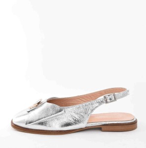 Zachwycające Skórzane Sandałki Niski Obcas Duże Rozmiary BOMBONELLA 010.1408/16 T KHV Silver/Srebrny