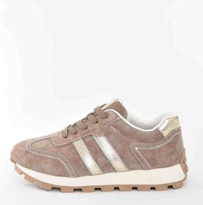 Skórzane Sneakersy w Najmodniejszym Kolorze Sezonu Styl Lekkość i Wygoda  D&A Barski Premium Collection LR61-7097 BEIGE/Beż