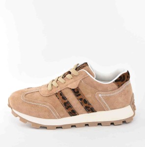 Skórzane Sneakersy w Najmodniejszym Kolorze Sezonu Styl Lekkość i Wygoda  D&A Barski Premium Collection LR61-7071 Camel