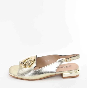 Eleganckie Sandały Damskie Klasa Komfort Subtelny Blask  D&A Barski Premium Collection KV61-6026 L.GOLD/Złoty