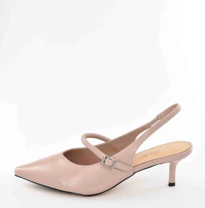 Zmysłowe Kobiece i Niezwykle Stylowe Czółenka z Odkrytą Piętą D&A Barski Premium Collection CR61-3046 Beige/Beż