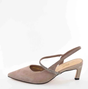 Zmysłowe Kobiece i Niezwykle Stylowe Czółenka z Odkrytą Piętą D&A Barski Premium Collection CR61-3048 Beige/Beż