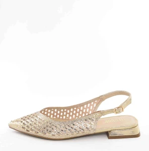 Subtelny Blask i Lekkość Formy Czółenka z Odkrytą Piętą MENBUR AM72300 Oro/Złoty