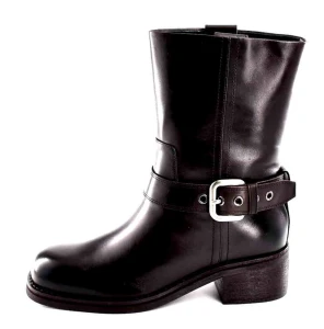 Skórzane Botki Inspirowane Stylem Motocyklowym D&A Premium Collection CR62-3397 Chocolate/Ciemny brąz