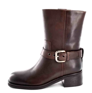 Skórzane Botki Inspirowane Stylem Motocyklowym D&A Premium Collection CR62-3397 Brown/Brąz