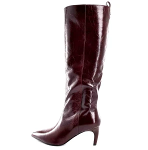 Obłędne Damskie Kozaki Skóra Naturalna D&A Premium Collection CR62-3251 Bordo 