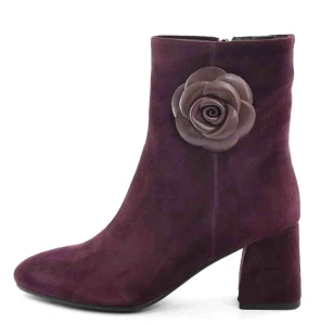 Botki z Naturalnej Koziej Zamszowej Skóry Śliwkowy Fiolet D&A Premium Collection MR62-9053 D.Purple/Fiolet